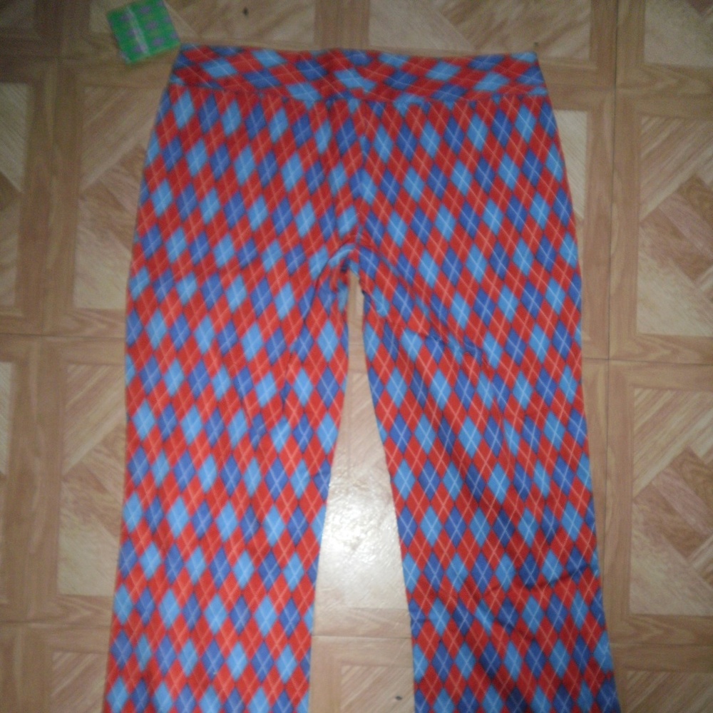 NEW ROSASEN red/blue cropped Pants 6 - Picture 3 of 4